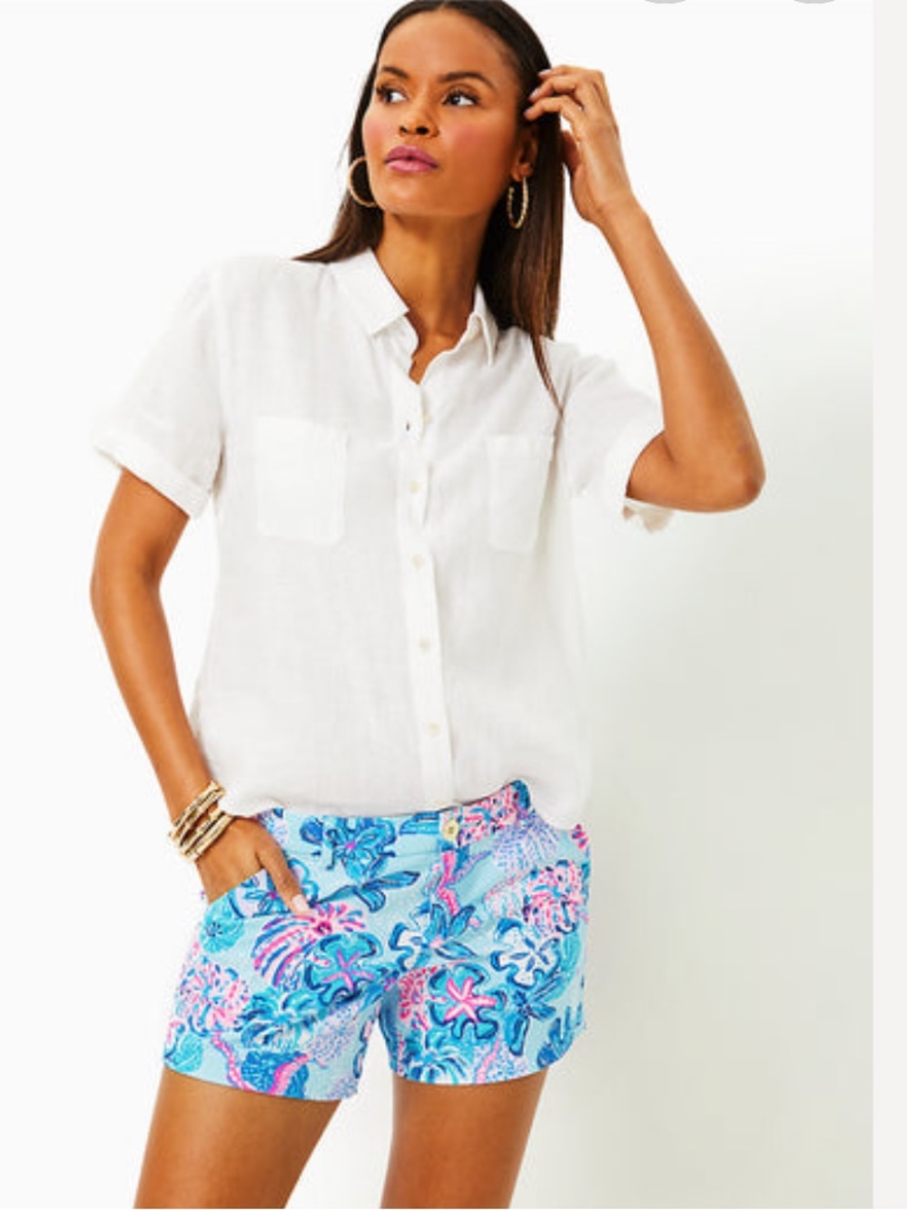 Lilly Pulitzer Callahan Stretch Shorts, Bahamas Beachcomber, NWT, 8.